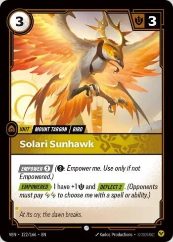 Solari Sunhawk 122 de Vendetta (Riftbound)