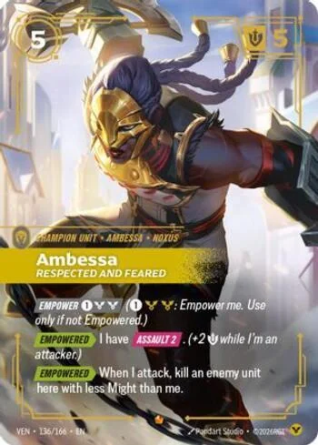 Ambessa, Respected and Feared 136 de Vendetta (Riftbound)