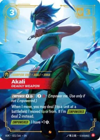 Akali, Deadly Weapon 21 de Vendetta (Riftbound)