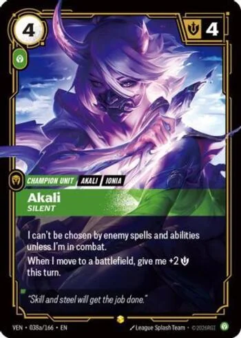 Akali, Silent 38A de Vendetta (Riftbound)