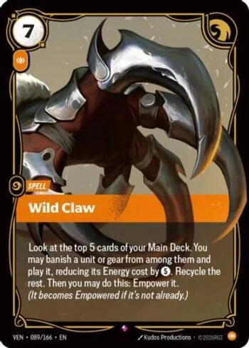Wild Claw 89 de Vendetta (Riftbound)