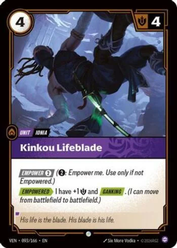 Kinkou Lifeblade 93 de Vendetta (Riftbound)