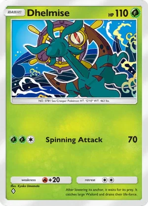 Dhelmise 015/233, carta de Mestre dos Céus (Pokémon TCG Pocket)