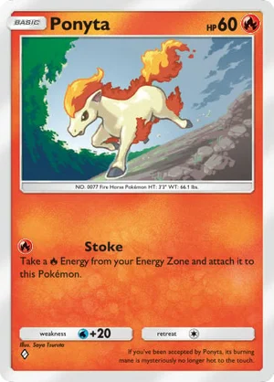 Ponyta 020/233, carta de Mestre dos Céus (Pokémon TCG Pocket)
