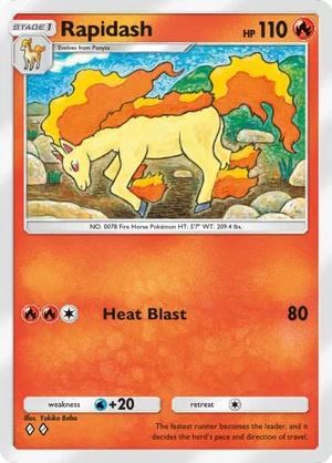 Rapidash 021/233, carta de Mestre dos Céus (Pokémon TCG Pocket)