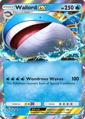Wailord ex 037/233, carta de Mestre dos Céus (Pokémon TCG Pocket)