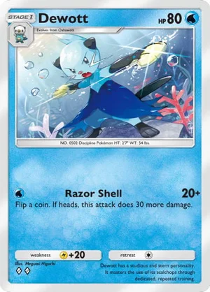 Dewott 043/233, carta de Mestre dos Céus (Pokémon TCG Pocket)