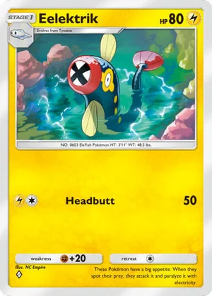 Eelektrik 057/233, carta de Mestre dos Céus (Pokémon TCG Pocket)