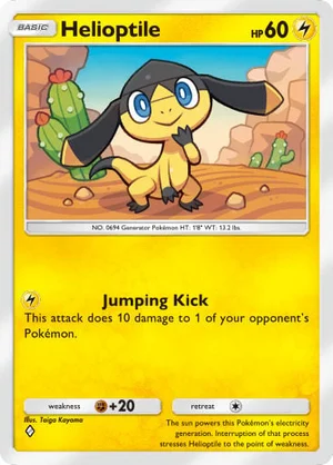 Helioptile 060/233, carta de Mestre dos Céus (Pokémon TCG Pocket)