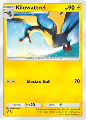 Kilowattrel 063/233, carta de Mestre dos Céus (Pokémon TCG Pocket)