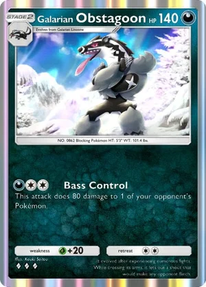 Galarian Obstagoon 097/233, carta de Mestre dos Céus (Pokémon TCG Pocket)