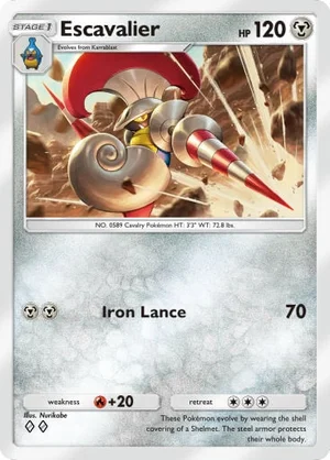 Escavalier 110/233, carta de Mestre dos Céus (Pokémon TCG Pocket)
