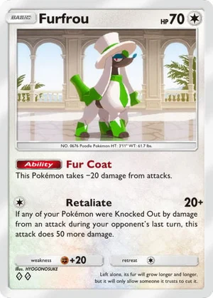 Furfrou 142/233, carta de Mestre dos Céus (Pokémon TCG Pocket)