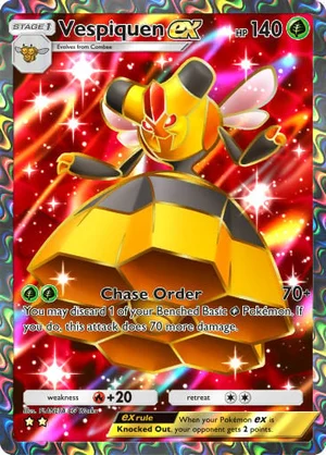 Vespiquen ex 180/233, carta de Mestre dos Céus (Pokémon TCG Pocket)