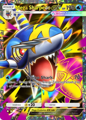 Mega Sharpedo ex 182/233, carta de Mestre dos Céus (Pokémon TCG Pocket)