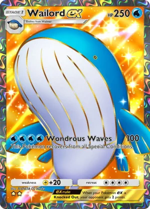 Wailord ex 183/233, carta de Mestre dos Céus (Pokémon TCG Pocket)