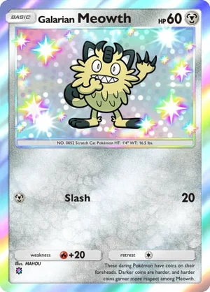 Galarian Meowth 218/233, carta de Mestre dos Céus (Pokémon TCG Pocket)