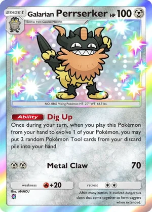 Galarian Perrserker 219/233, carta de Mestre dos Céus (Pokémon TCG Pocket)