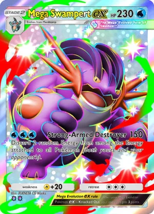 Mega Swampert ex 226/233, carta de Mestre dos Céus (Pokémon TCG Pocket)
