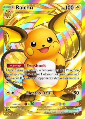Raichu 232/233, carta de Mestre dos Céus (Pokémon TCG Pocket)