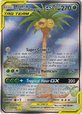 Rowlet e Alolan-Exeggutor-GX 215/236