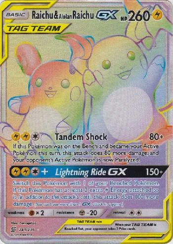 Raichu e Alolan Raichu-GX 241/236