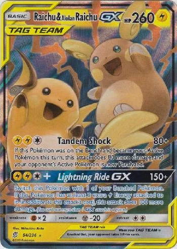 Raichu e Alolan Raichu-GX 54/236