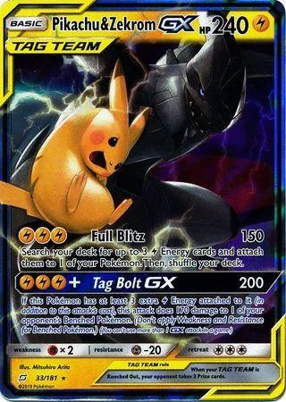 Pikachu e Zekrom-GX 33/181