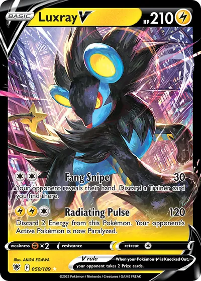 Luxray-V - Estrelas Radiantes - ilustração de Akira Egawa