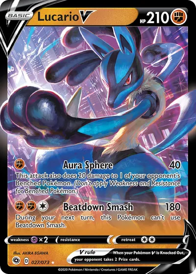 Lucario-V - Caminho do Campeão - ilustração de Akira Egawa