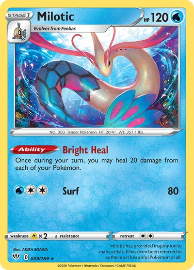 Milotic - Escuridão Incandescente - ilustração de Akira Egawa