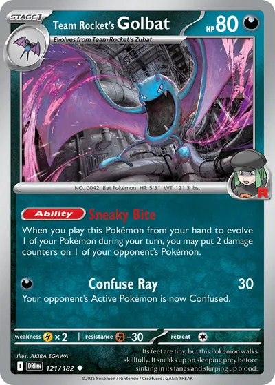 Golbat da Equipe Rocket - Rivais Destinados - ilustração de Akira Egawa