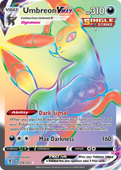 Umbreon-VMAX - Céus em Evolução - ilustração de Akira Egawa