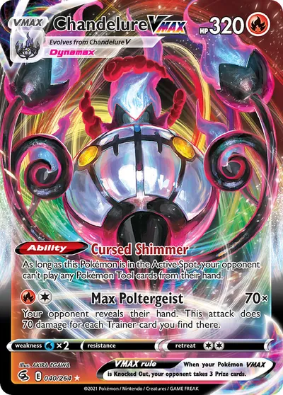 Chandelure-VMAX - Golpe Fusão - ilustração de Akira Egawa