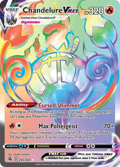 Chandelure-VMAX - Golpe Fusão - ilustração de Akira Egawa