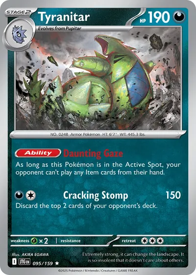 Tyranitar - Amigos da Jornada - ilustração de Akira Egawa
