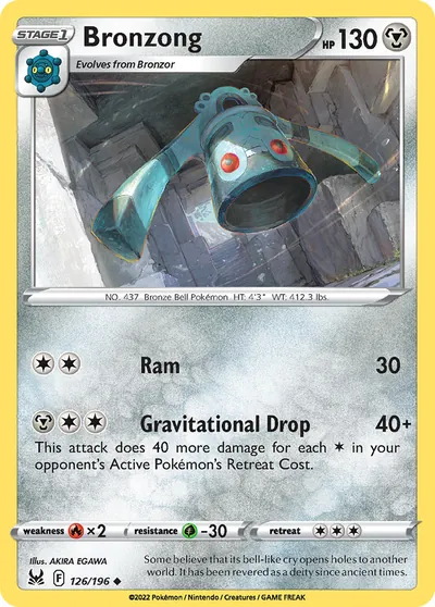 Bronzong - Origem Perdida - ilustração de Akira Egawa