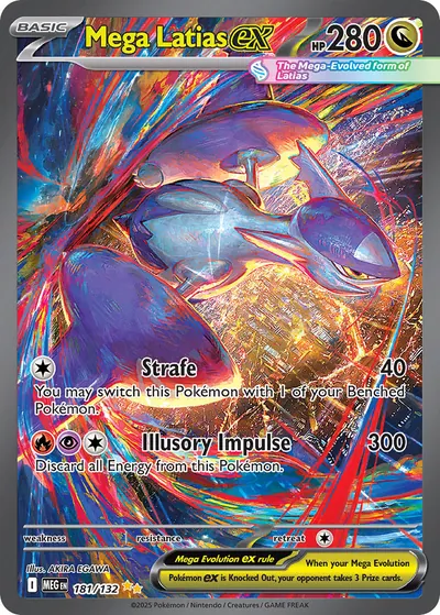 Mega Latias ex - Megaevolução - ilustração de Akira Egawa