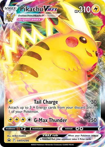 Pikachu VMAX - Promos de Espada e Escudo - ilustração de Akira Egawa
