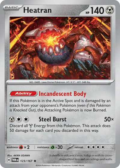 Heatran - Máscara do Crepúsculo - ilustração de Akira Egawa