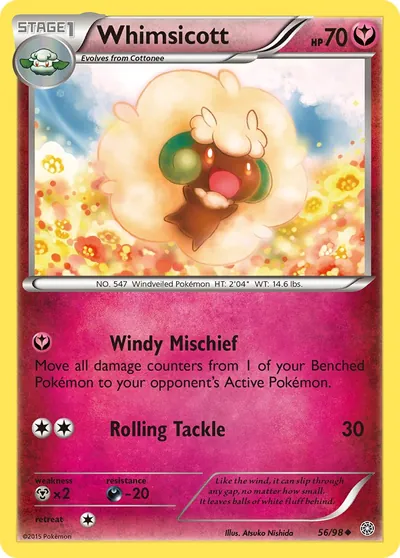 Whimsicott - Origens Ancestrais - ilustração de Atsuko Nishida