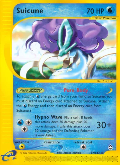Suicune - Aquapolis - ilustração de Atsuko Nishida