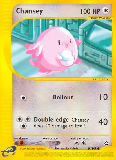 Chansey - Aquapolis - ilustração de Atsuko Nishida
