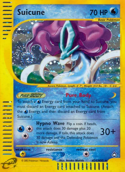 Suicune - Aquapolis - ilustração de Atsuko Nishida