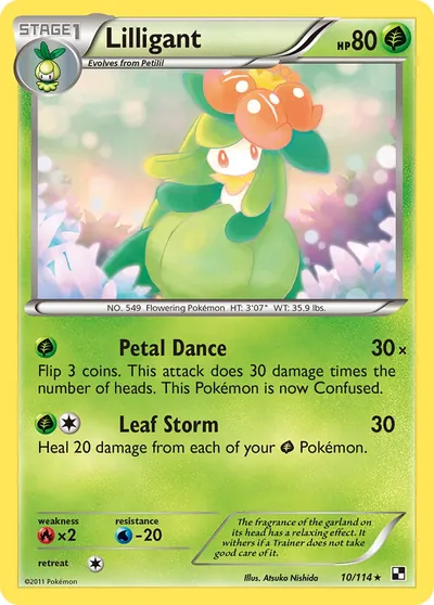 Lilligant - Black & White - ilustração de Atsuko Nishida