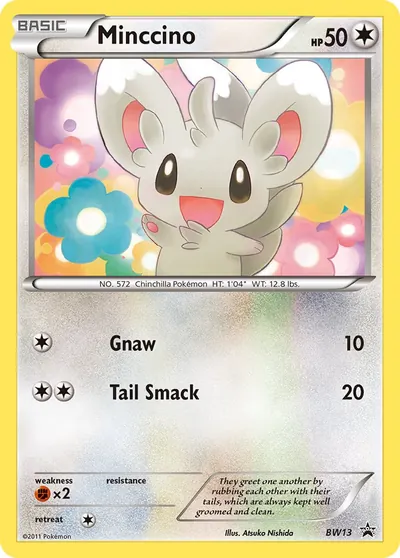 Minccino - Promos de Black e White - ilustração de Atsuko Nishida