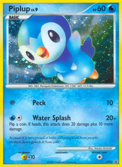Piplup - Promos de Diamante e Pérola - ilustração de Atsuko Nishida
