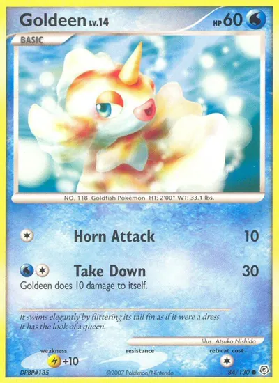 Goldeen - Diamante & Pérola - ilustração de Atsuko Nishida