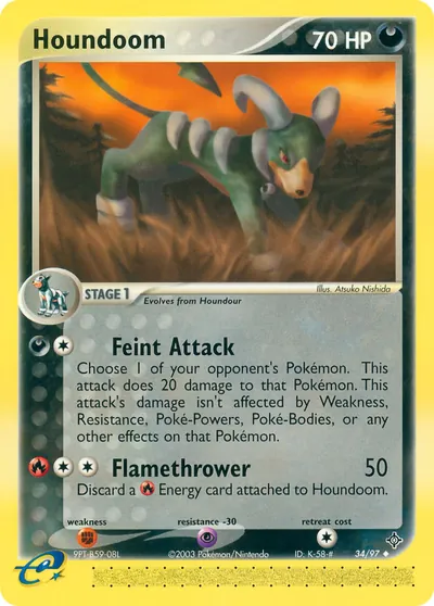 Houndoom - Dragon - ilustração de Atsuko Nishida