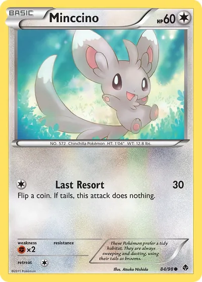 Minccino - Poderes Emergentes - ilustração de Atsuko Nishida